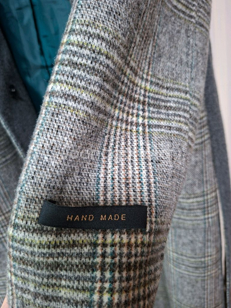 체크 핸드메이드 코트--3