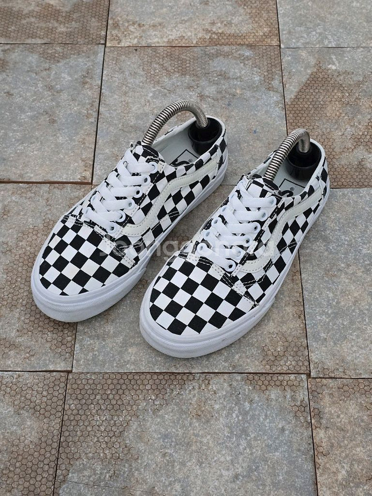 (225)반스 올드스쿨 체커보드 뮬 스니커즈--0