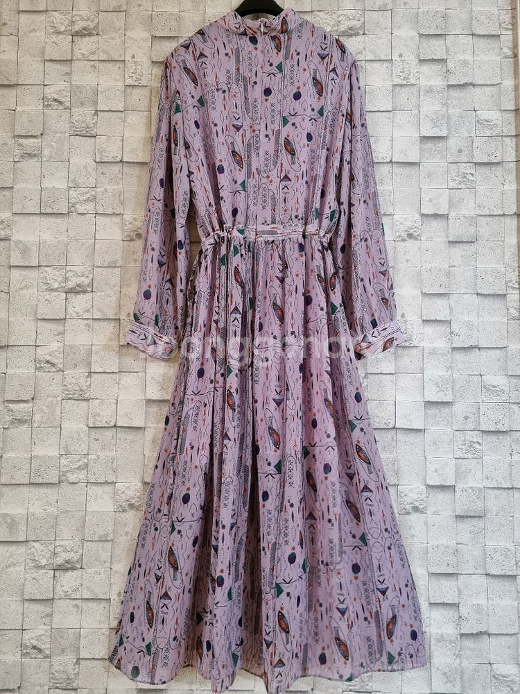 파스텔퍼플 쉬폰 롱원피스--1