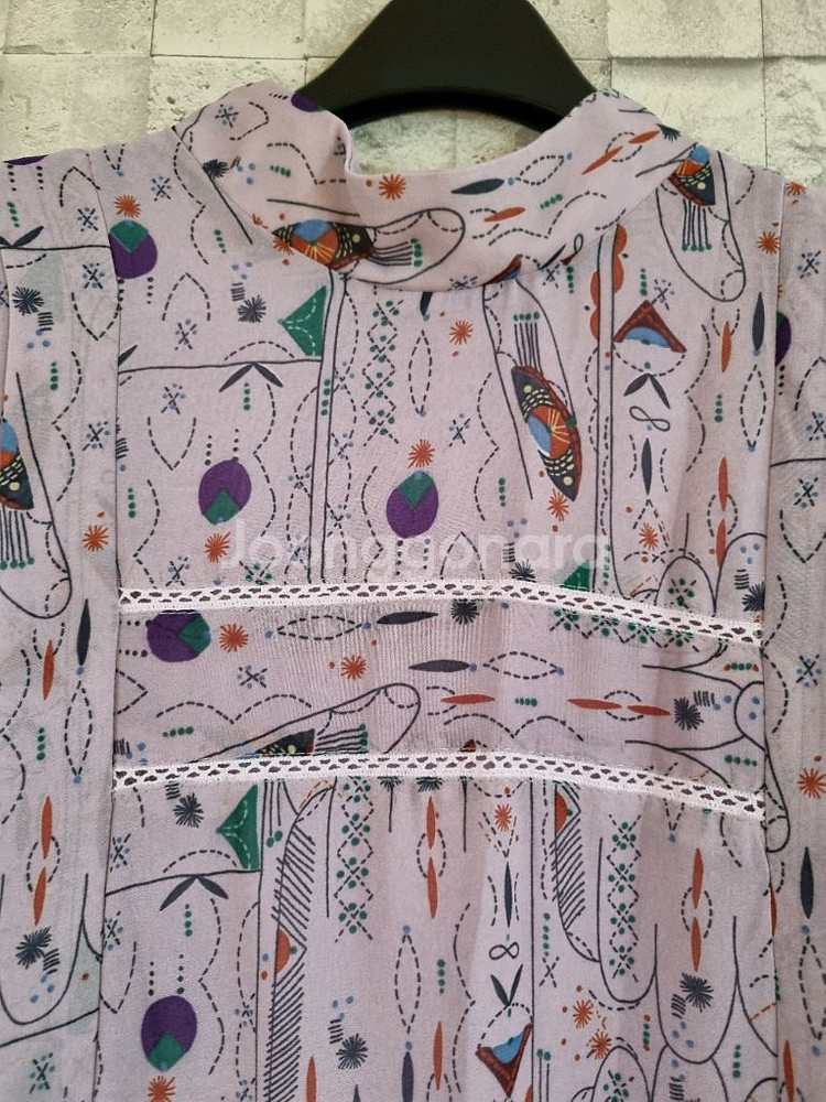 파스텔퍼플 쉬폰 롱원피스--5