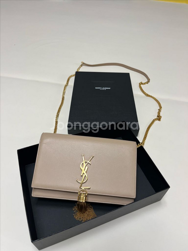 생로랑 케이트 테슬월렛 베이지--0