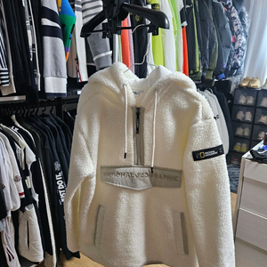 내셔널지오그래픽 패치 아노락 후리스 집업 정품(새거)