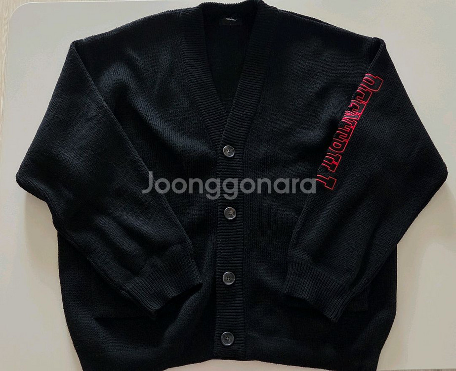 빈트릴 오버핏 레터링 가디건 L--0