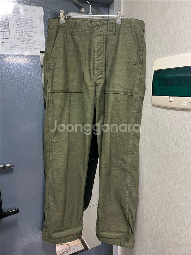 [4] 오어슬로우 빈티지핏 퍼티그 팬츠 다크 올리브 색--0