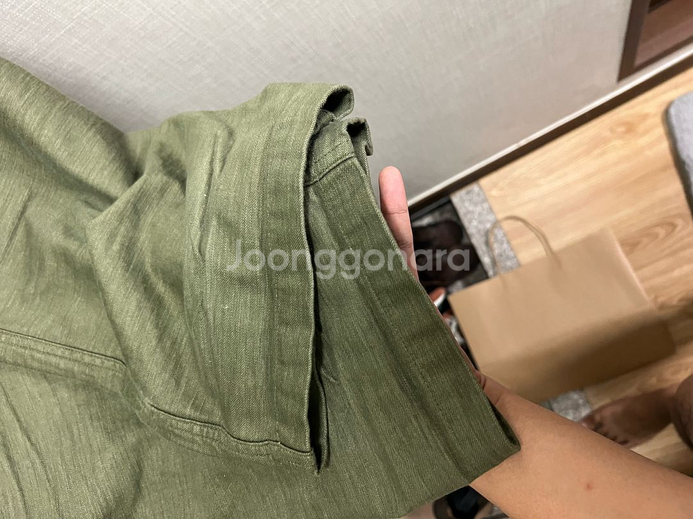 [4] 오어슬로우 빈티지핏 퍼티그 팬츠 다크 올리브 색--3