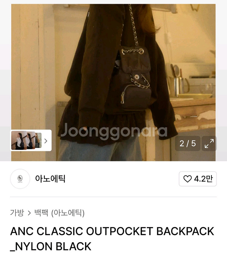 아노에틱 나일론 체인백팩/ 실버백팩--4