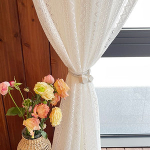 [새제품] 큐브 마그네틱 커튼 타이백 화이트 2개 세트