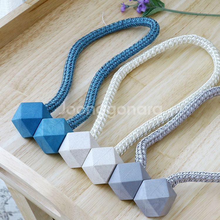 [새제품] 큐브 마그네틱 커튼 타이백 화이트 2개 세트--2