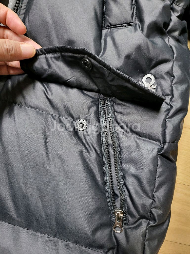 베네통 후드 롱 패딩 블랙(155사이즈)--1