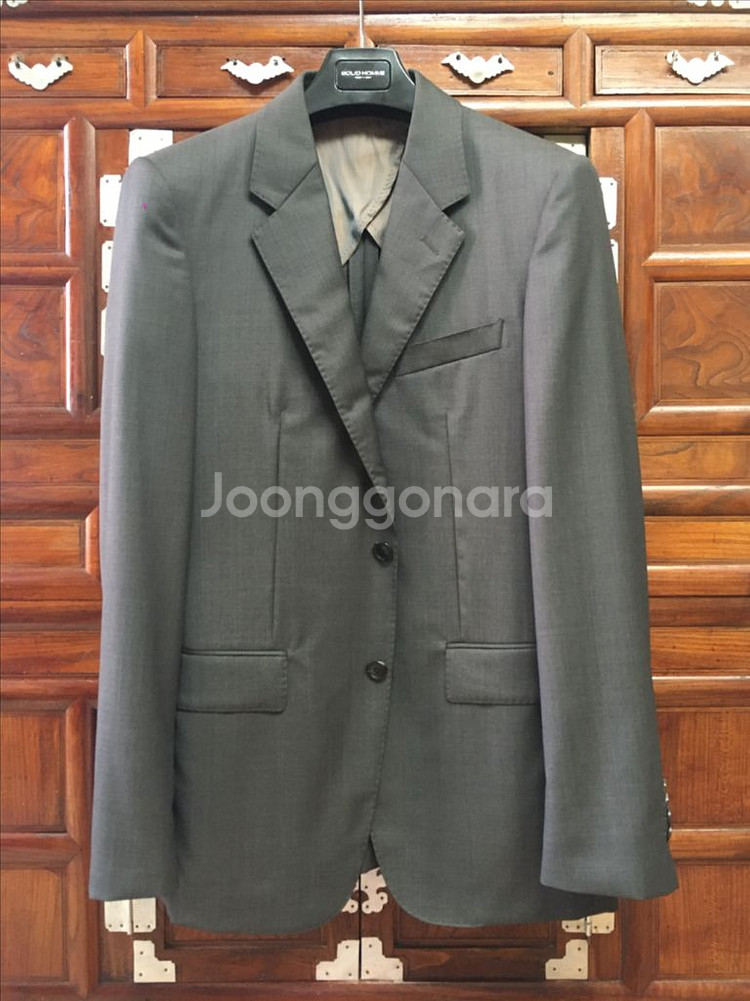 솔리드옴므 봄가을 챠콜 패턴 블레이져 100사이즈--0