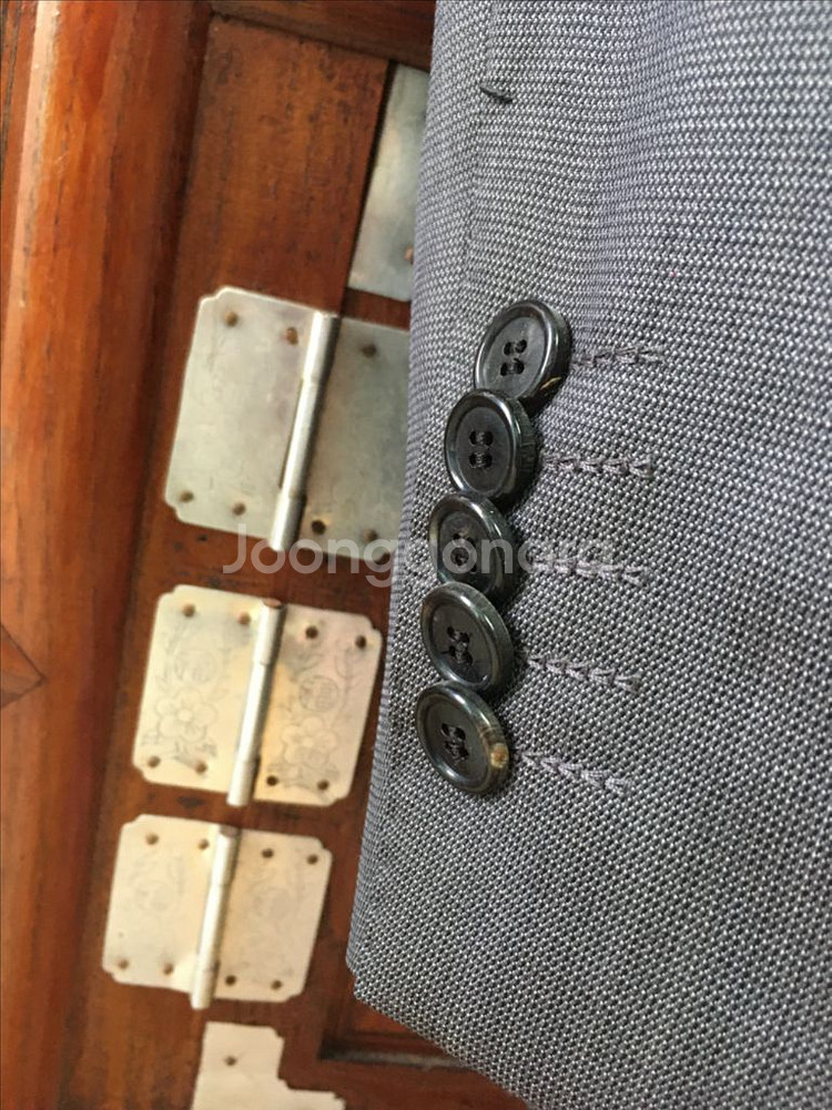 솔리드옴므 봄가을 챠콜 패턴 블레이져 100사이즈--3