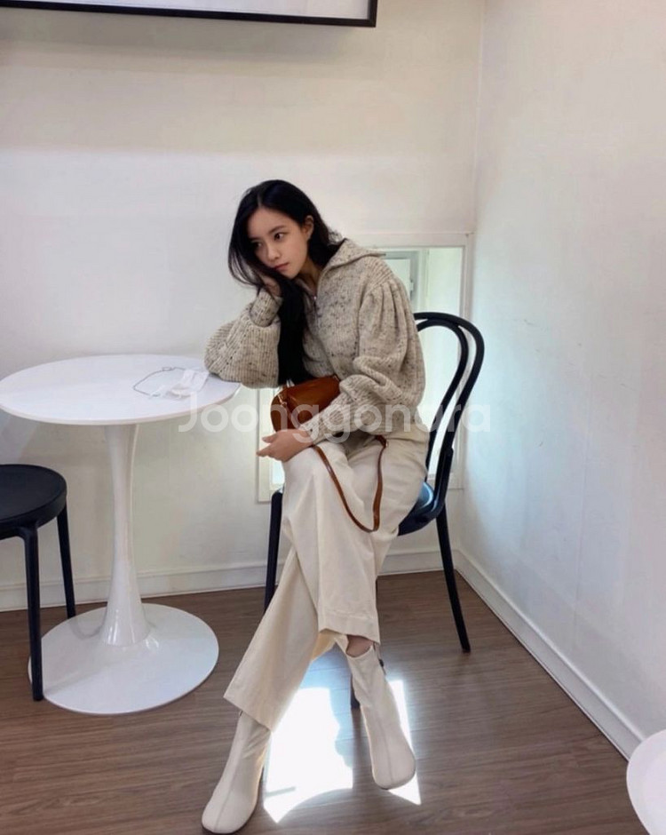 time, 한섬 타임 부츠, 아이보리 부츠, 크림부츠,--0