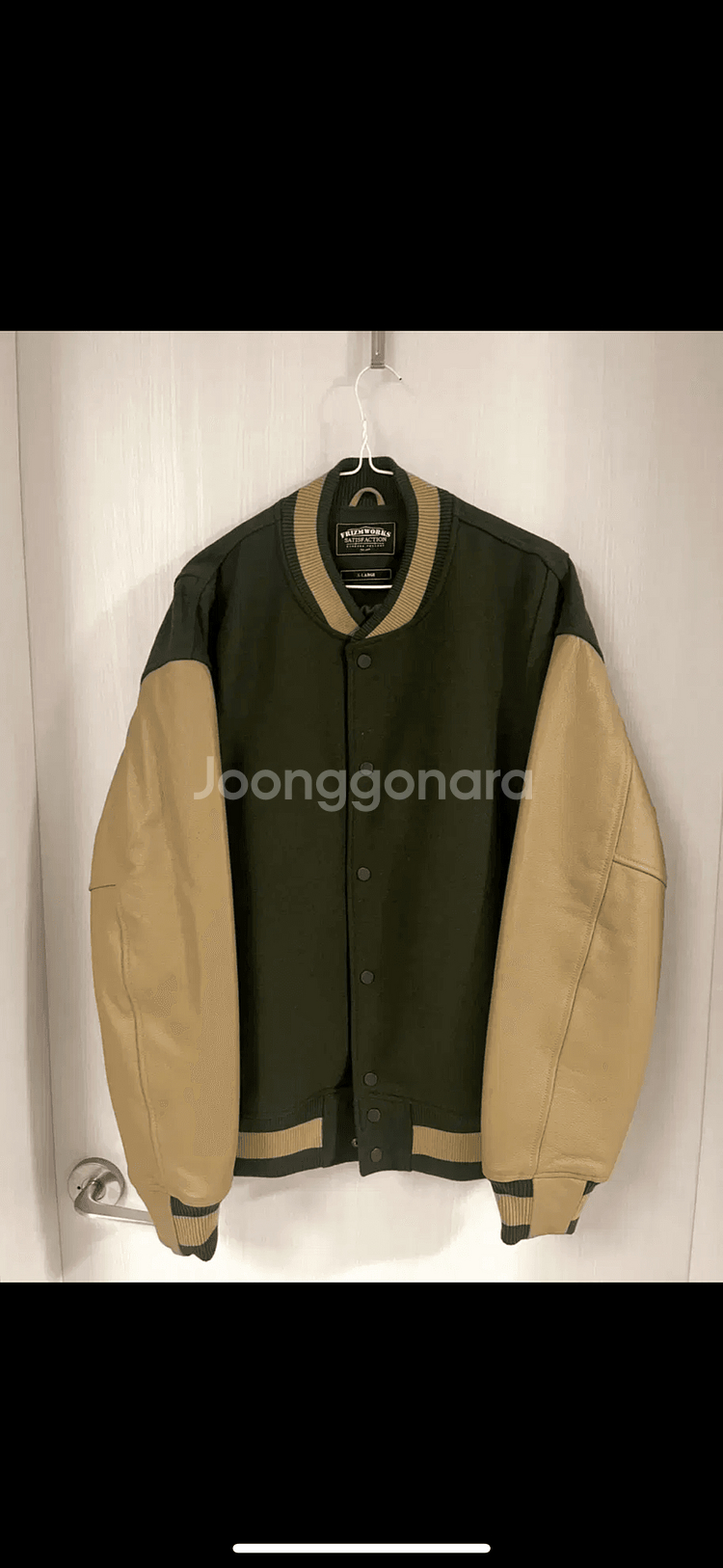 프리즘웍스 바시티 자켓 XL / 소가죽 / 택없는새제품--0