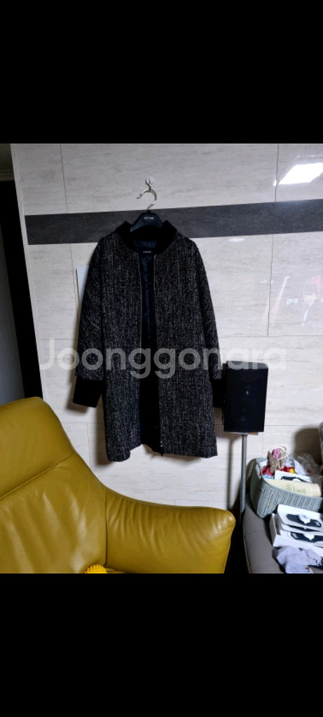 디루치아노 헤링본 패턴 모직 코트 77~88 새제품--2