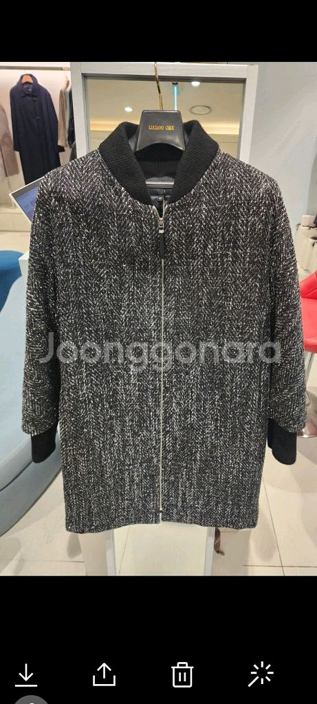 디루치아노 헤링본 패턴 모직 코트 77~88 새제품--0