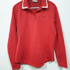 아디다스 레드 기모 카라 티셔츠 S사이즈