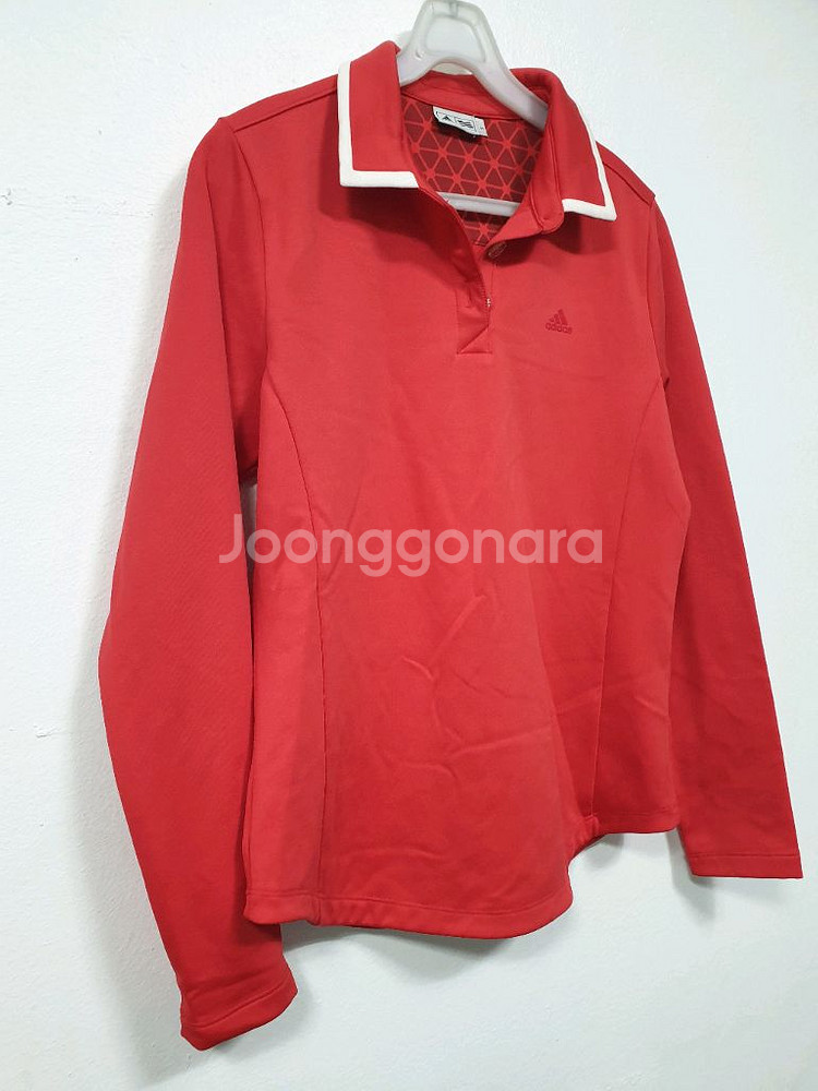 아디다스 레드 기모 카라 티셔츠 S사이즈--2