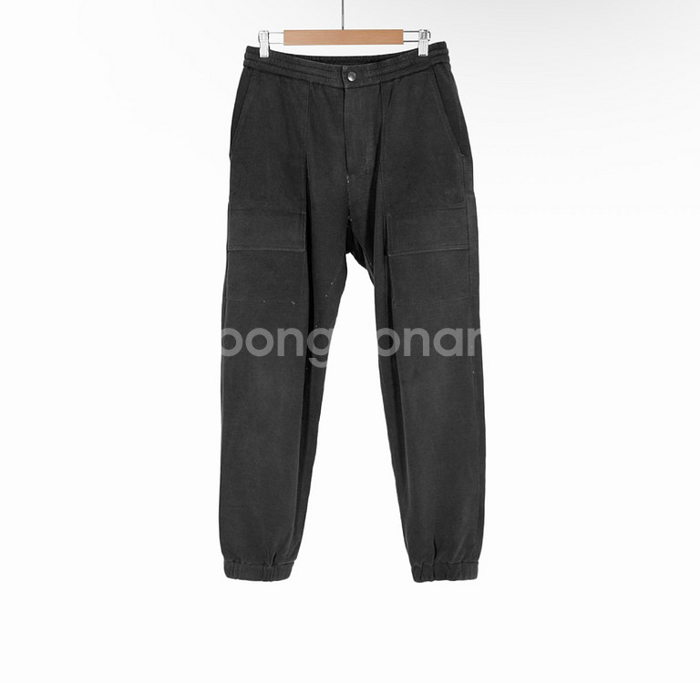 48] 솔리드옴므 피그먼트 워싱 조거 팬츠 다크 그레이--0