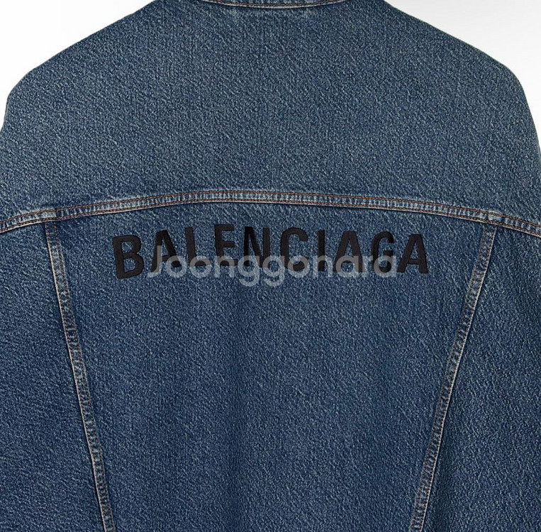 [40] 발렌시아가 자수 로고 오버사이즈 데님 청자켓--7