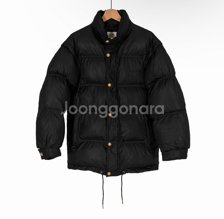 [34] 셀린느 여성 자수로고 트리오페 패딩 조끼 블랙--0