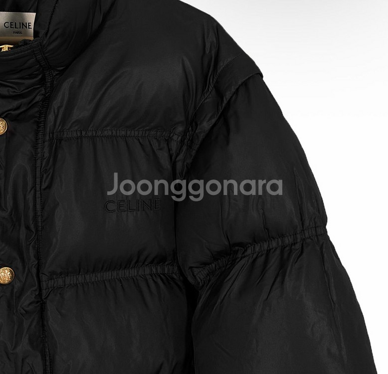 [34] 셀린느 여성 자수로고 트리오페 패딩 조끼 블랙--4