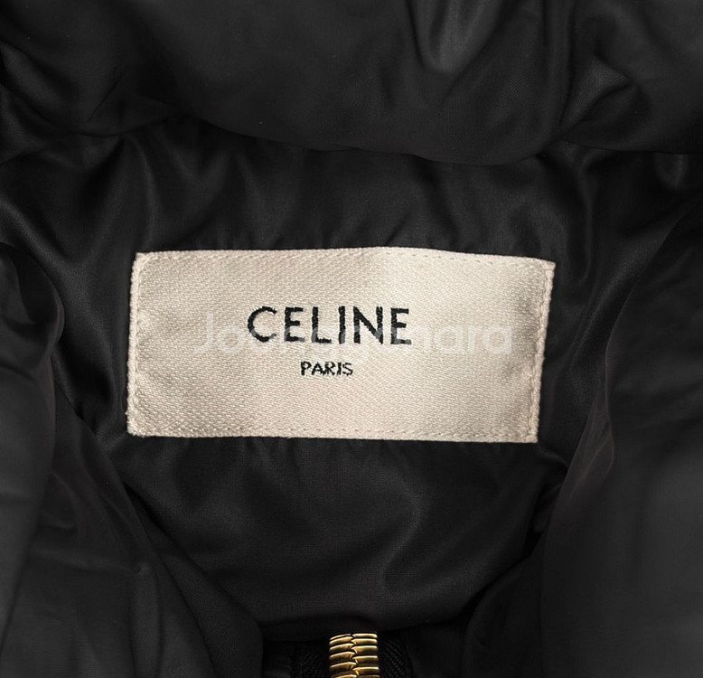 [34] 셀린느 여성 자수로고 트리오페 패딩 조끼 블랙--6