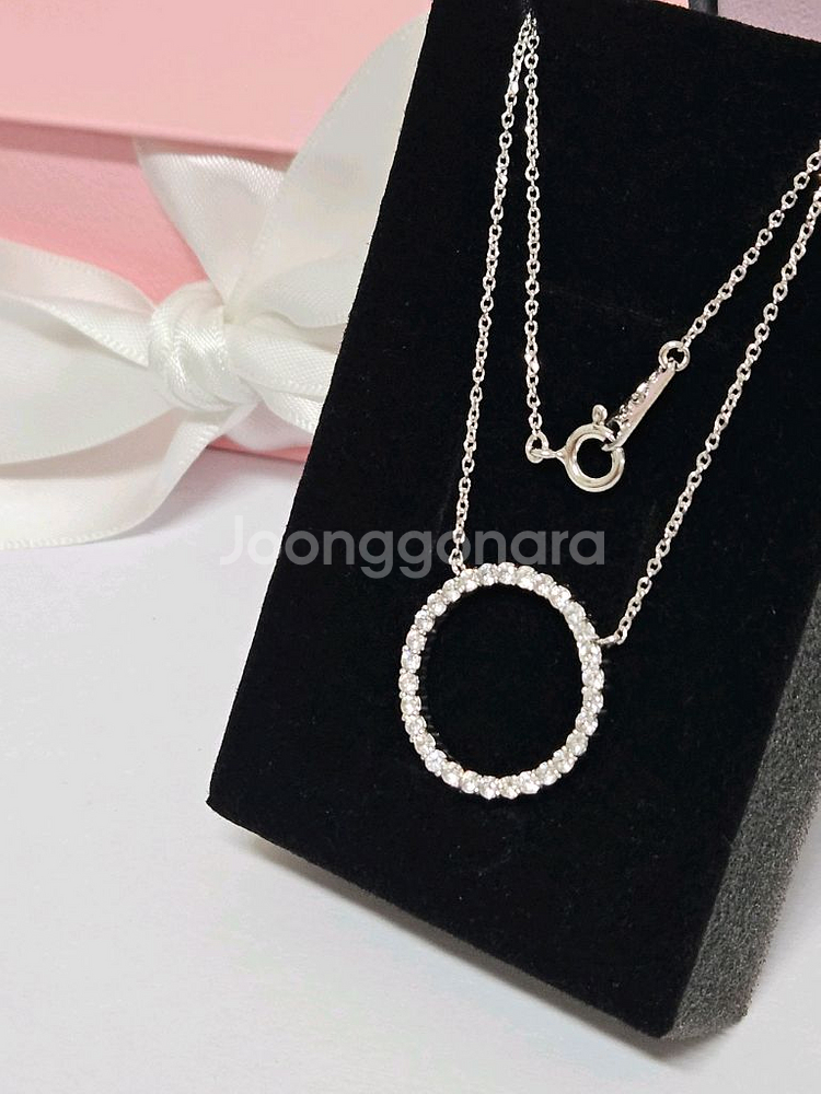 14k 화이트 목걸이 2.78g--2