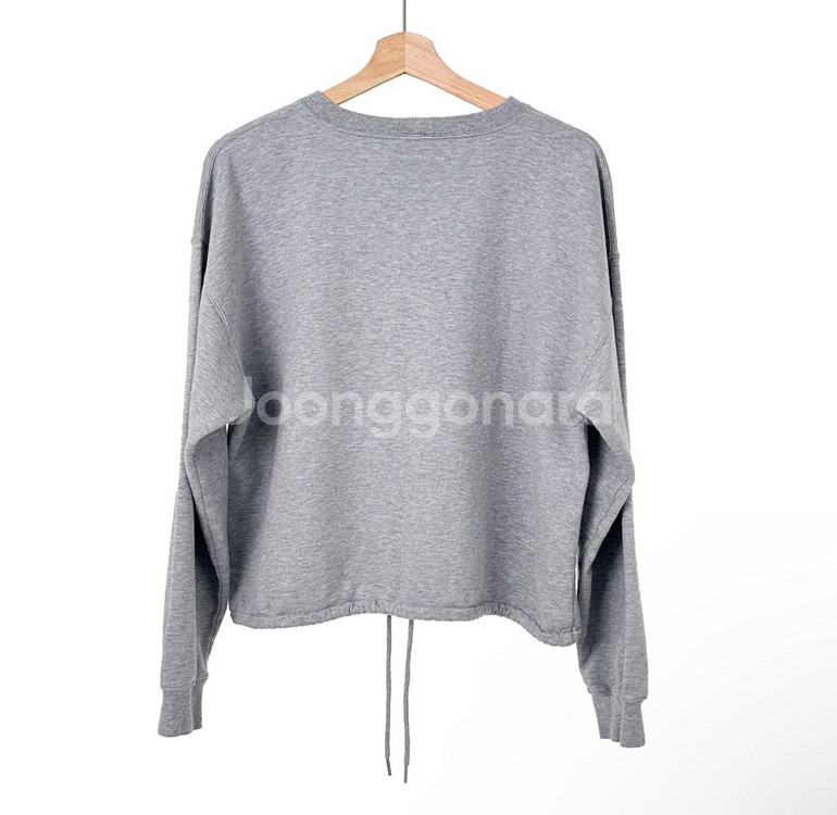 [L] CELINE 셀린느 여성 크롭 캐시미어 밴딩 맨투맨 티셔츠 그레이--2