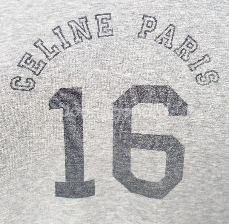 [L] CELINE 셀린느 여성 크롭 캐시미어 밴딩 맨투맨 티셔츠 그레이--3