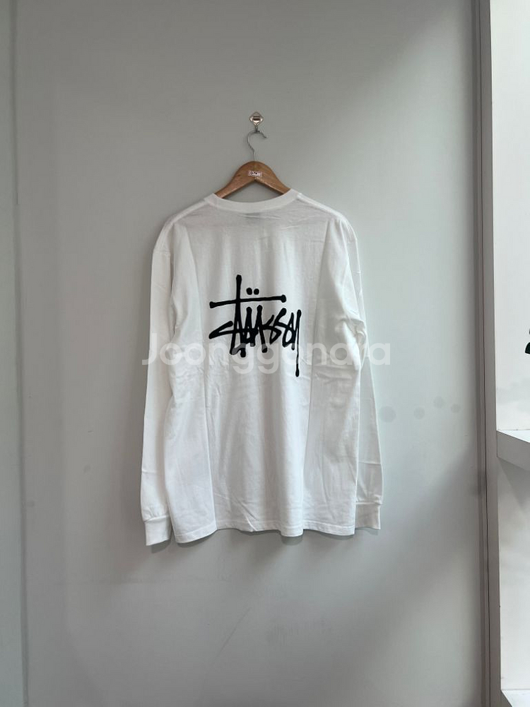 스투시 흰색 검은색 롱슬리브 정품 새상품--0