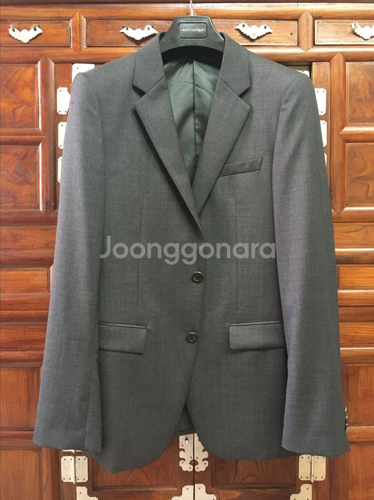 솔리드옴므 그레이 패턴 블레이져 100사이즈--0