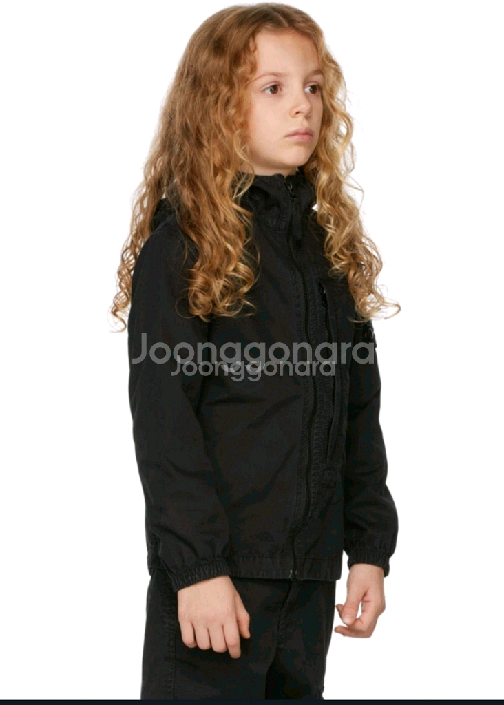 스톤아일랜드 키즈 후드 바람막이 자켓--8