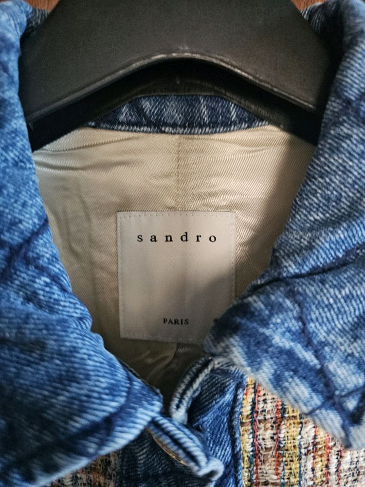 새상품/36) sandro 산드로 데님 트위드 자켓--1