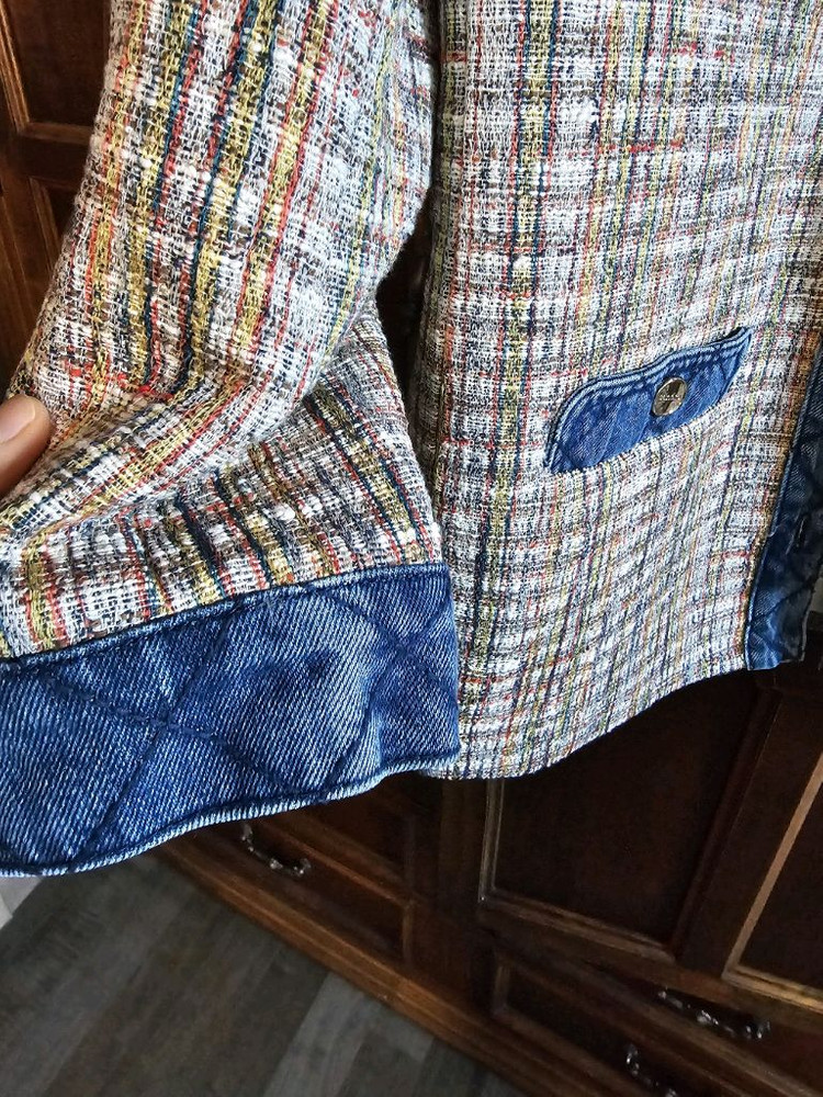 새상품/36) sandro 산드로 데님 트위드 자켓--2