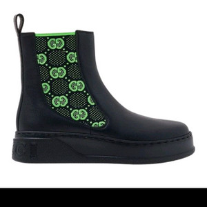 구찌 GG 패턴 플랫폼 앵클 레더 부츠 남성용 Uk7