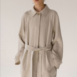 [OS] 아모멘토 린넨 싱글 트렌치코트 amomento