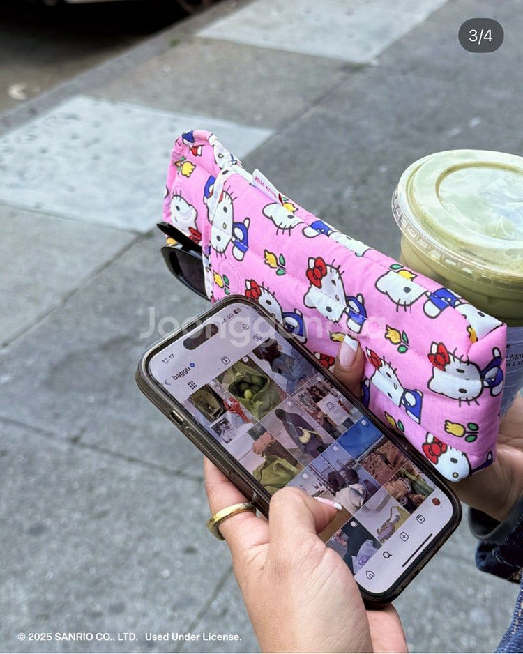 바쿠백X헬로키티 바쿠 키티 선글라스 안경 케이스 파우치--2