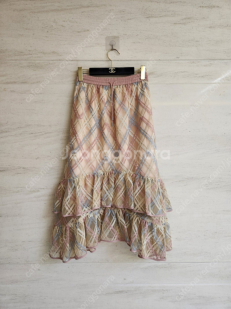 오즈세컨 니팅컬러 티어드 밴딩 스커트--0