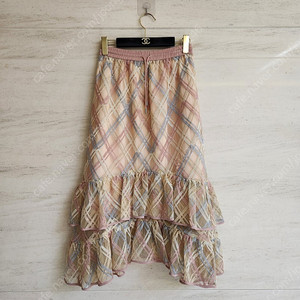 오즈세컨 니팅컬러 티어드 밴딩 스커트