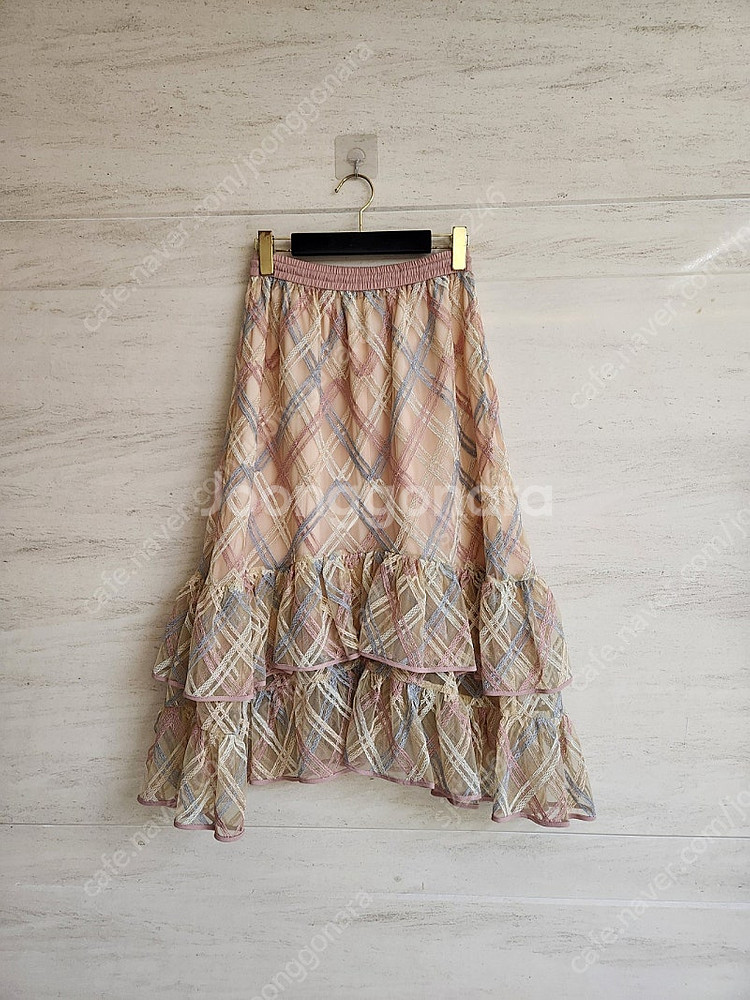 오즈세컨 니팅컬러 티어드 밴딩 스커트--1