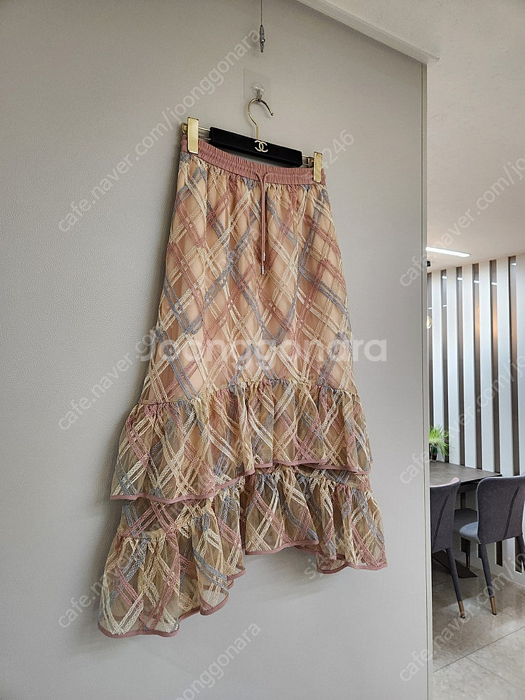 오즈세컨 니팅컬러 티어드 밴딩 스커트--3