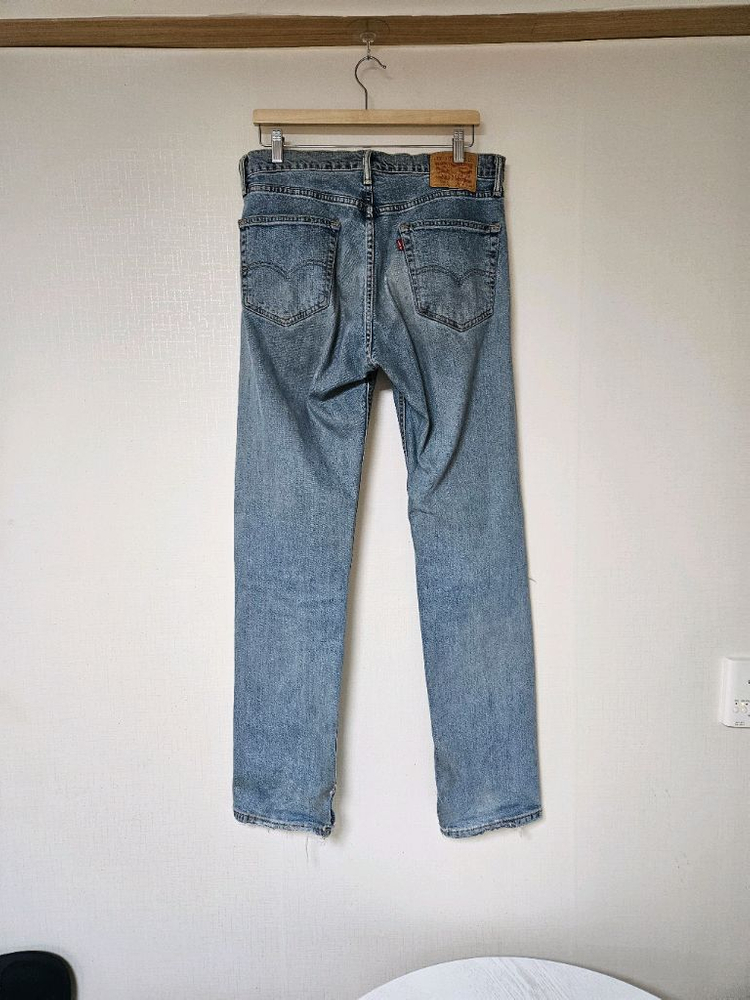 리바이스 505 워싱 데님 청바지--5