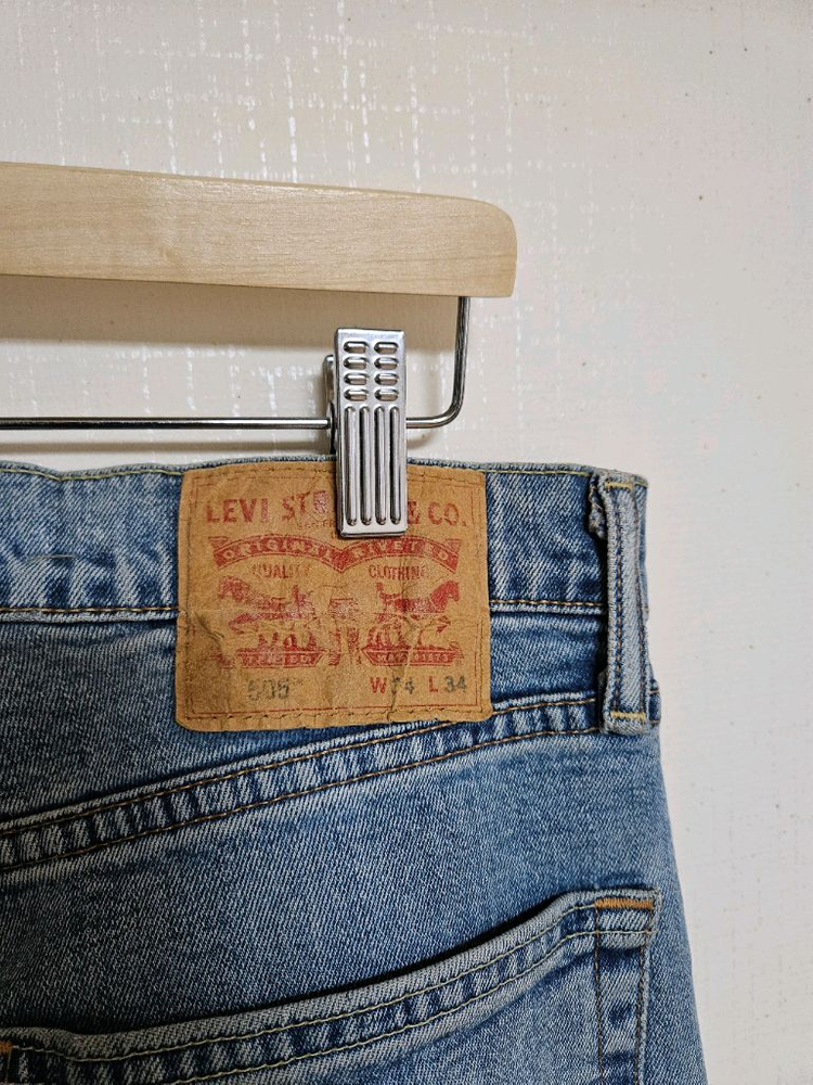 리바이스 505 워싱 데님 청바지--9