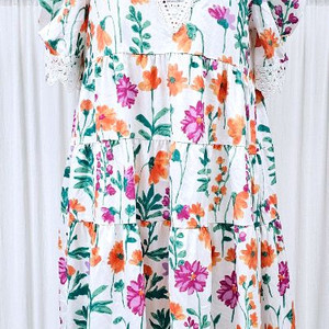 (새상품)플라워 롱원피스 퍼프소매원피스 여름원피스