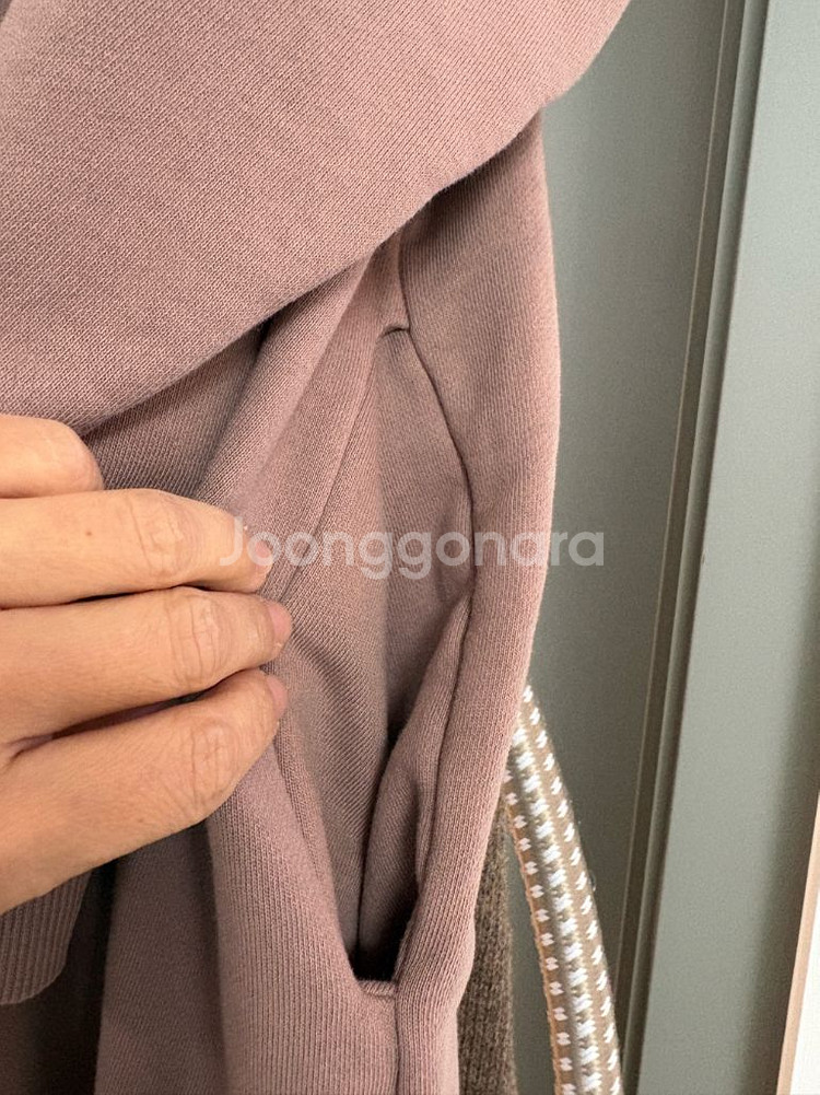 주카 뒷레터링 후드 원피스 프리사이즈--4