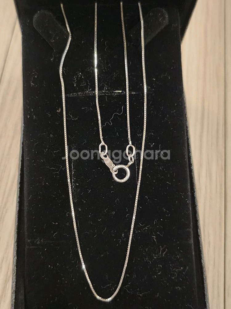 14k 화이트골드 목걸이 체인--0