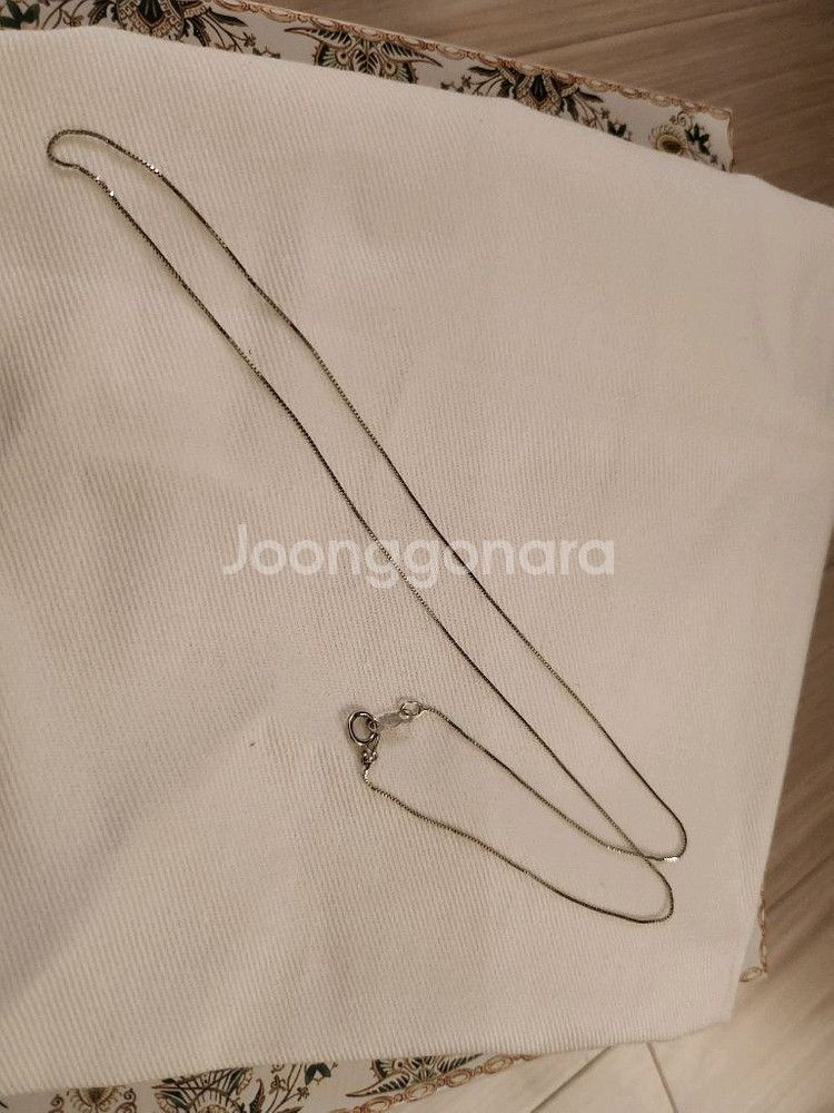 14k 화이트골드 목걸이 체인--3