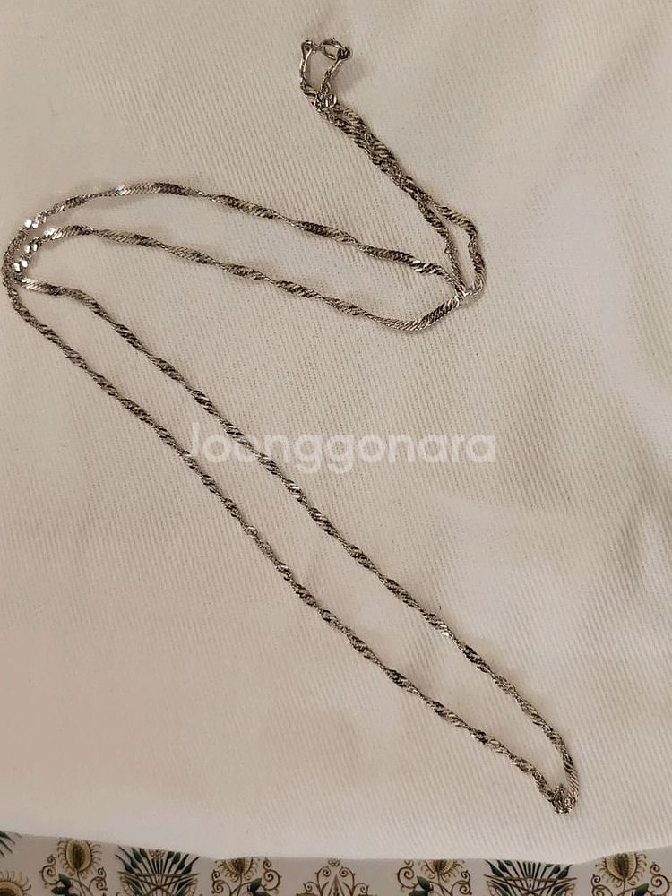 14k 화이트골드 목걸이 체인--1