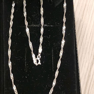 14k 화이트골드 목걸이 체인