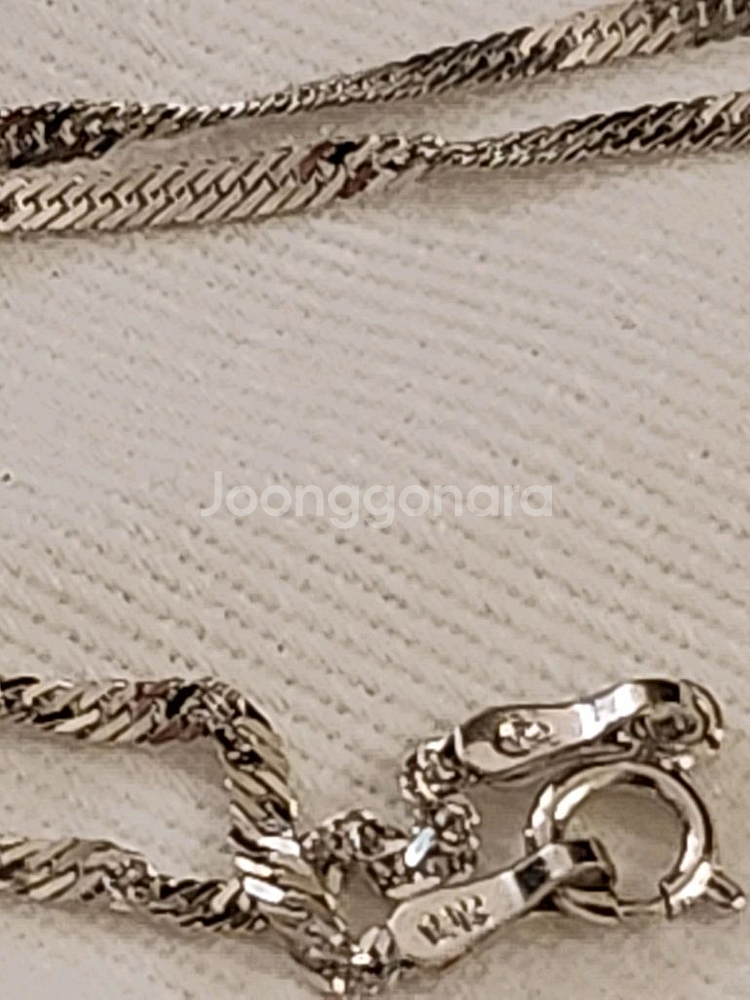 14k 화이트골드 목걸이 체인--3